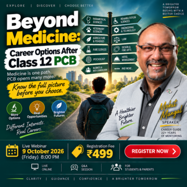 Beyond Medicine: Career Options After Class 12 PCB – Live Webinar – 9 Oct 2026 (8:00 PM)